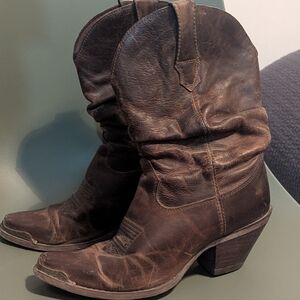 Durango Dark Brown Heeled Cowboy Boots